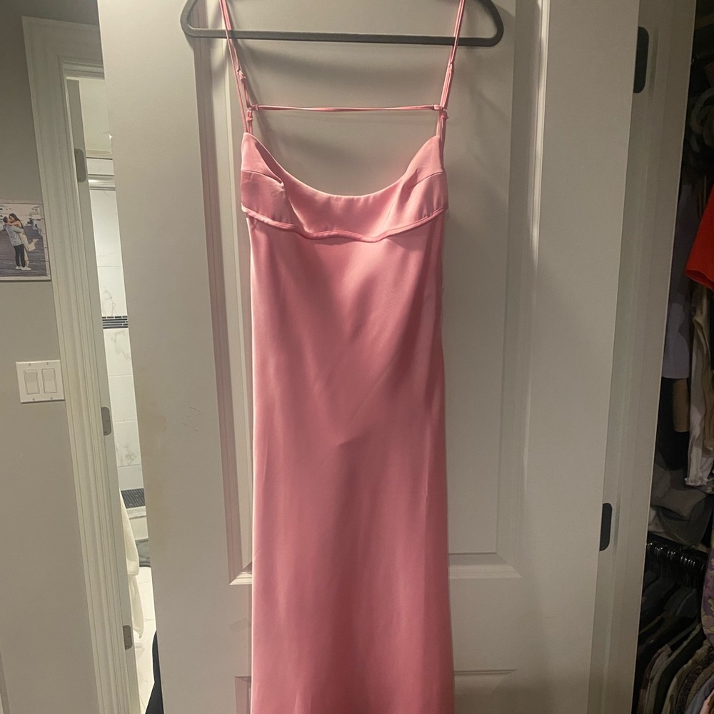 Pink satin Zara dress